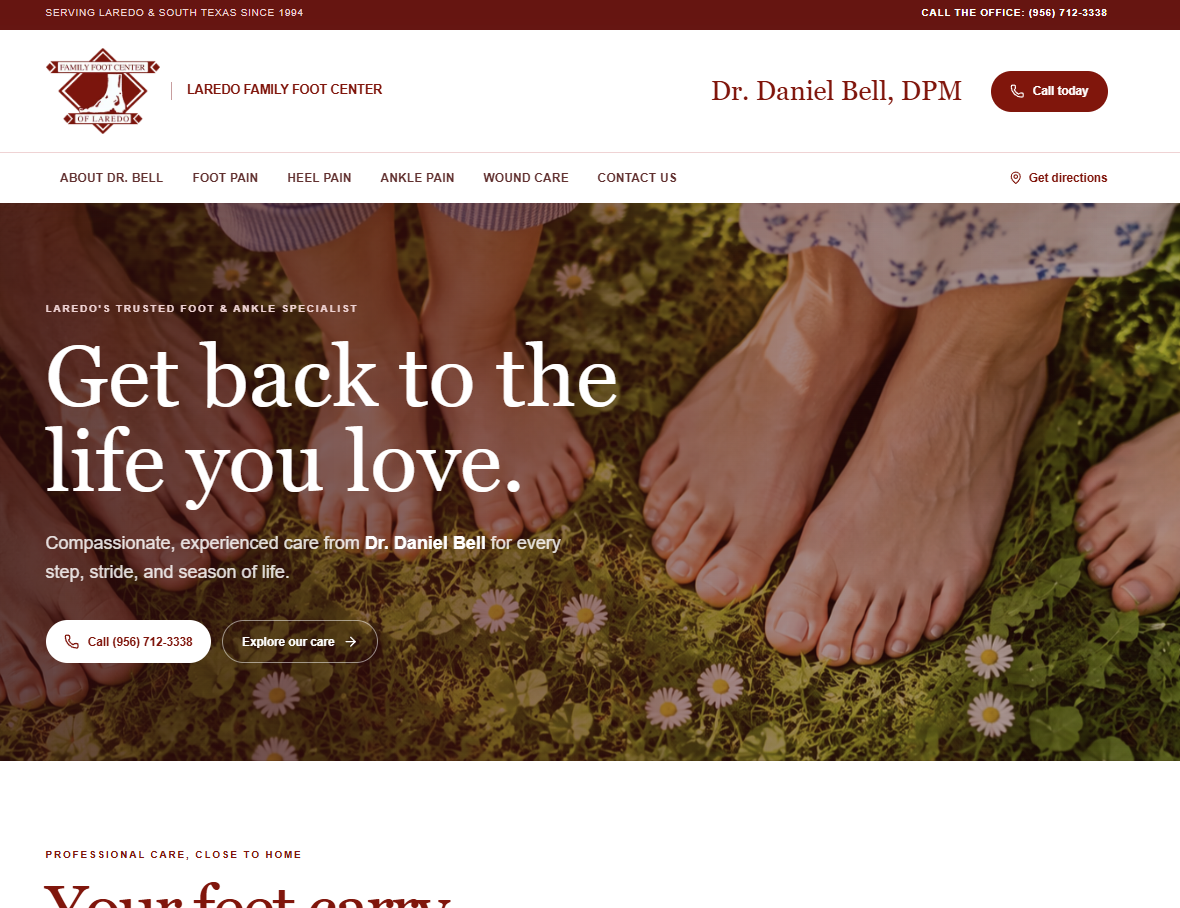 Laredo Family Foot Center website